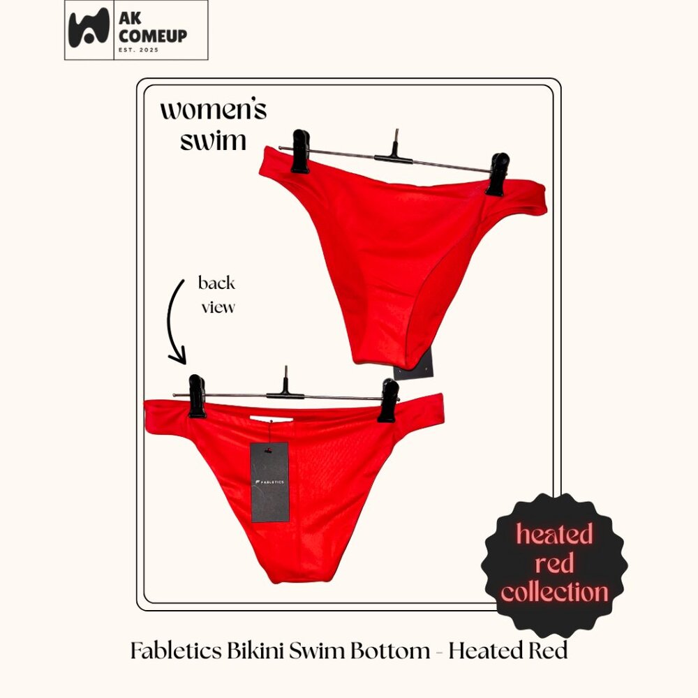 Fabletics Bikini Swim Bottom - Heated Red
